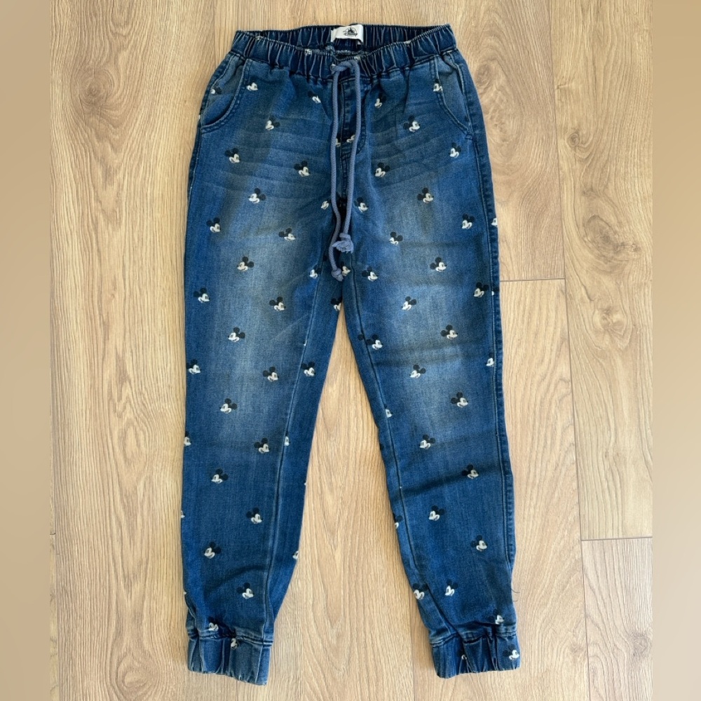 DISNEY Mickey Mouse Denim Jogger Pants for Juniors Like New Size S